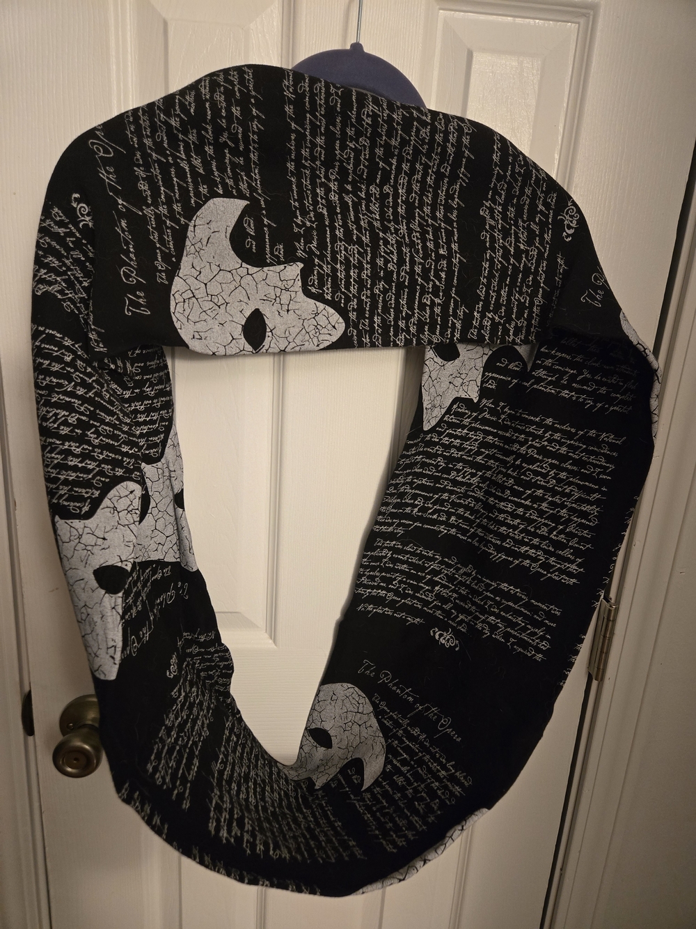Black & White Script Infinity Scarf